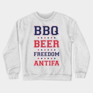 BBQ BEER FREEDOM ANTIFA Crewneck Sweatshirt